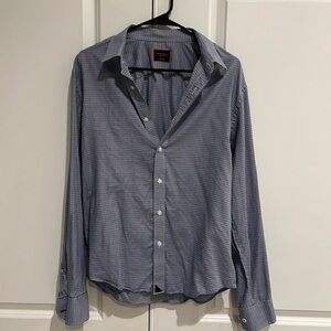 UNTUCKit Men's Casual Blue Plaid Shirt